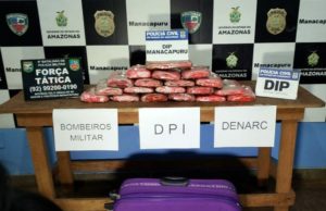 19 quilos de oxi foram apreendidos em mala no interior de barco no Baixo Solimões