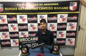 Deficiente físico é preso com espingarda e munição em via pública na Zona Norte de Manaus