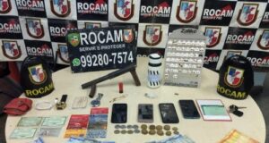 PM detém suspeitos por porte ilegal de arma de fogo e veículo com restrição, na Zona Leste de Manaus