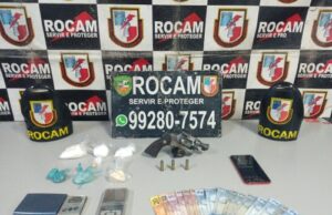 Casal do crime é preso com drogas e arma de fogo no bairro Alvorada