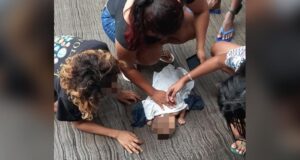 Segue internado em estado grave na UTI, bebê de três meses que caiu de viaduto