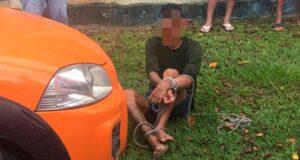 Na Zona Norte, ladrão é perseguido e amarrado por populares até a chegada da PM