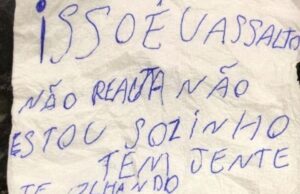 Coronavírus: Ladrões usam bilhete para evitar contato com vítimas