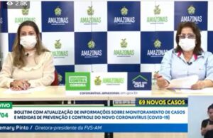 Amazonas tem 69 novos casos confirmados de Covid-19