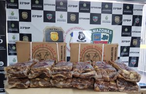 Em Manaus, casal é preso após furtar pacotes de charque em supermercado“As câmeras de segurança mostraram Ronaldo e Flavia, que são casados, chegando no supermercado, junto a outras duas pessoas, em um automóvel", relevou o delegado