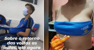 Estudantes usam máscaras para fazer memes e baderna nas escolas de ManausTudo errado