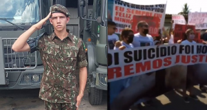 Família de jovem morto dentro do Exército pede justiça na frente do batalhão em ManausRevolta contra morte de Jhonata