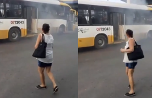 VÍDEO: Passageiros fogem de ônibus da Global Green que ameaça incendiarTodo dia