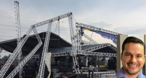 Chuva derruba palanque de Alberto NetoProblema antes da convenção