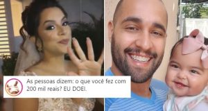 Um ano após morte de noiva no casamento, homem doa todo valor de vaquinha e celebra vida de filhaJéssica estava na porta da igreja. Grávida, ela e Flávio resolveram casar antes da filha nascer