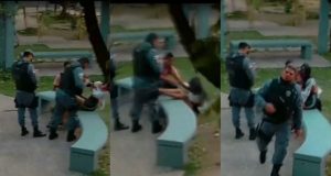 Com vídeo: Estudante de jornalismo é esbofeteada por PM em praça de ManausA vítima explica que levantando a voz os dois PMs vieram na direção dela, a acusando de estar filmando
