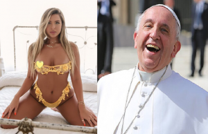 Conta do Papa curte foto de modelo brasileira seminuaVaticano nvestiga