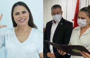Nejmi Aziz é empossada deputada após ganhar vaga de prefeito eleitoEx-primeira-dama