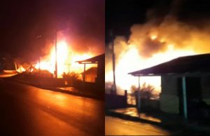 Grande incêndio destrói mercado em Novo Airão