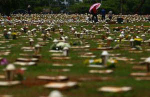 Brasil oficializa a marca de 300 mil mortos por CovidLágrimas sem consolo