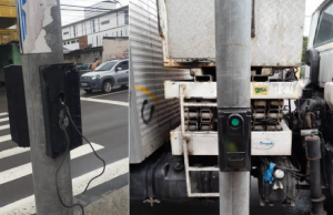 Nem as botoeiras para travessias de pedestre escapam em Manaus