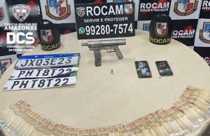 Submetralhadora, R$ 2 mil e dois detidos no CoroadoRocam