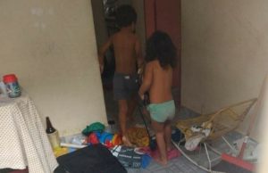 Pai deixa filhos de 5 e 6 anos com fome e na presença de drogas no São RaimundoAbsurdo em Manaus