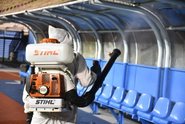 FOTO.MAURO NETO.Arena da Amazônia recebe sanitização para o jogo da série C do Brasileirão 2021 neste domingo (7)