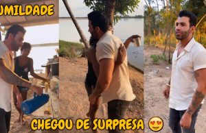 Gusttavo Lima visita família ribeirinha de surpresa; veja o vídeo