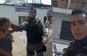 PM afasta policial flagrado batendo em uma senhora indefesa em ManausMuito justo