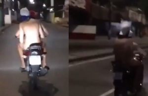 Homem é filmado nu em cima da moto em Manaus; veja vídeoPirado