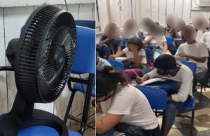 Denúncia: sem água e sem ar-condicionado, alunos recorrem a ventilador em escola municipal de ManausEducação deixada de lado