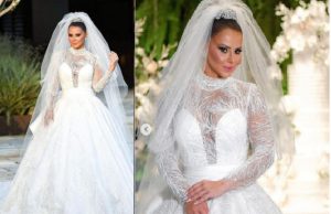 Vivi Araújo se casa com vestido de 40 mil cristais; veja fotosConto de fadas