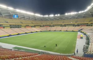 CBF e Governo realizam teste de iluminação na Arena da Amazônia para jogo entre Brasil e Uruguai