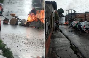 Revoltados, moradores bloqueiam avenida ateando fogo em pneus e entulhos em Manaus: VEJA