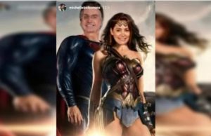 Após polêmina na internet, Michelle publica montagem de Bolsonaro SupermanEm apoio ao jogador de vôlei Maurício Souza