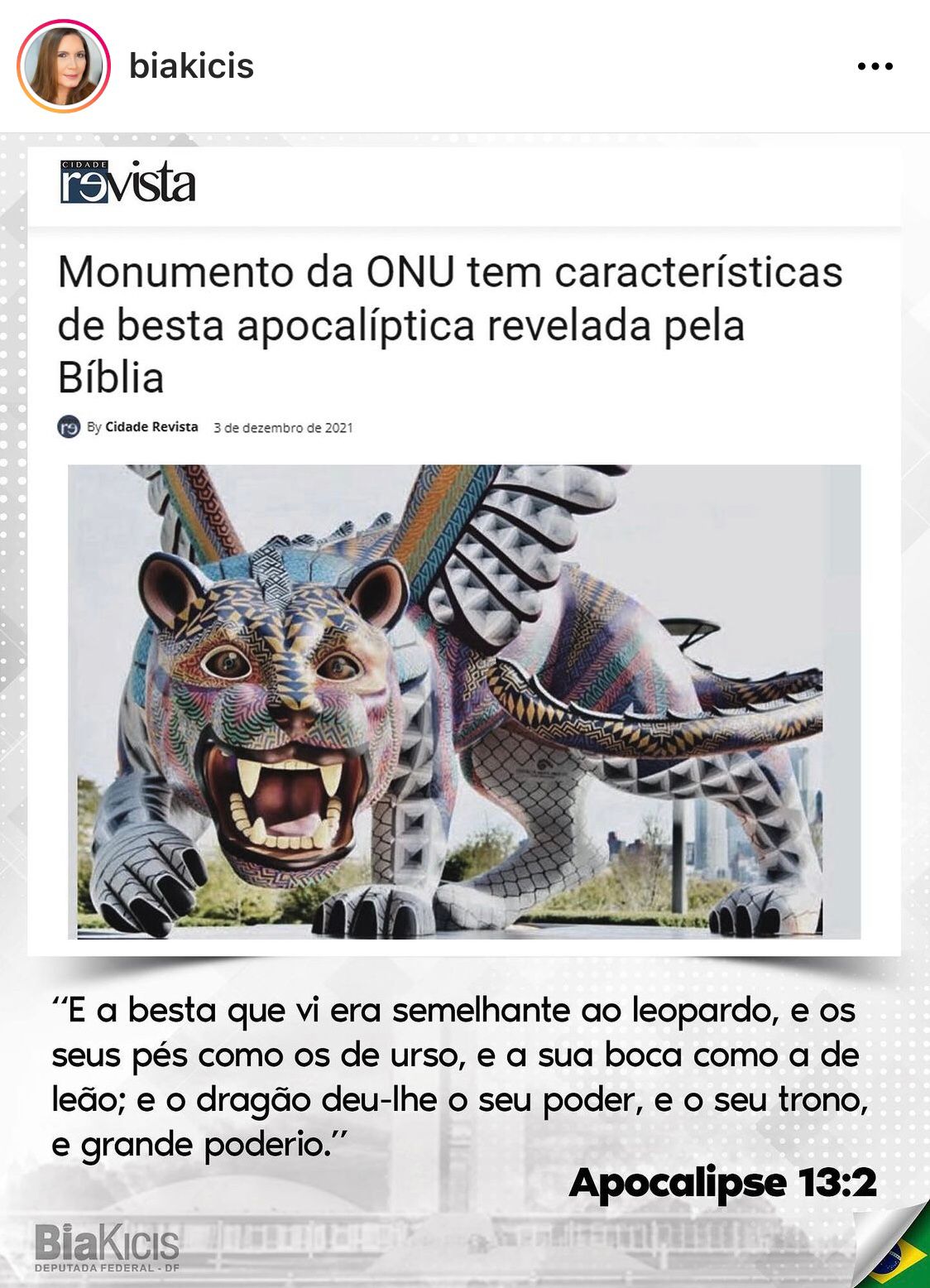 Monumento da ONU é comparado como símbolo da besta do apocalipse na WEB Repórter Manaós