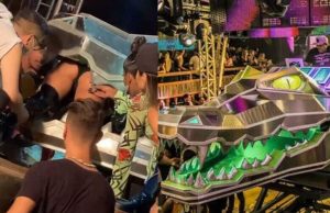 Depois de rebolar bastante, Anitta fica presa na boca de crocodilo paraenseCrocodilo Prime abocanhou funkeira