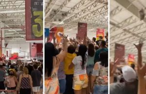 Vídeo: pessoas disputam carne em promoção em supermercado; as peças eram jogadas no ar