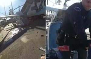 Por um triz! Piloto quase é atropelado por trem após cair com avião em trilho; veja