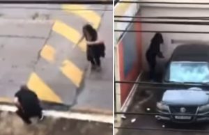 Alerta para vídeo confusão! Vítima de traição, mulher destrói carro do marido e grita: ‘Zé piquinha’