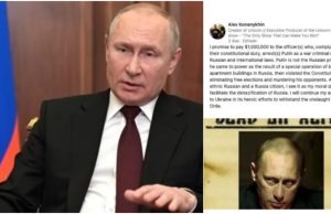 Empresário russo oferece US$ 1 mi por cabeça de Putin: “Vivo ou morto”