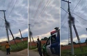 Eletricista sofre descarga elétrica e fica desmaiado em poste no AM