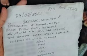Bilhete de socorro ajuda Marinha a encontrar náufragos perdidos em ilha deserta no PAEles estavam perdidos há mais de 10 dias