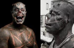 ‘Diabão’ comemora fim do uso das máscaras arrancando a orelha: ‘emocionado’