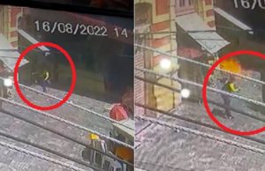 Câmera de segurança filma ataque de incendiário em loteria no Mercado Municipal Adolpho Lisboa