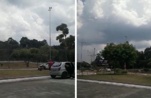 Oficial da aeronaútica causa acidente durante ‘pega’ na avenida do Turismo, em Manaus