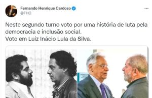 FHC anuncia apoio a Lula no segundo turno: “Luta pela democracia”