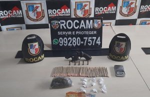 Policia Militar detém homem por porte ilegal de arma de fogo e tráfico de drogasOcorrência foi registrada na zona sul da capital