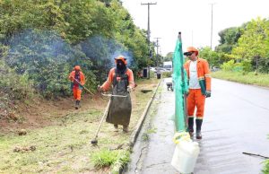 Avenidas de Manaus recebem serviço de limpeza da prefeituraDurante a ação, foram retirados entulhos e lixos das sarjetas, bem como realizada a poda de árvores que estavam com galhos comprometidos, oferecendo risco aos pedestres e motoristas.