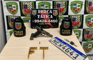 Na zona norte, Força Tática prende homem por porte ilegal de arma de fogoO suspeito tem passagem pela polícia por roubo. Na zona norte, polícia prende homem por porte ilegal de arma de fogo