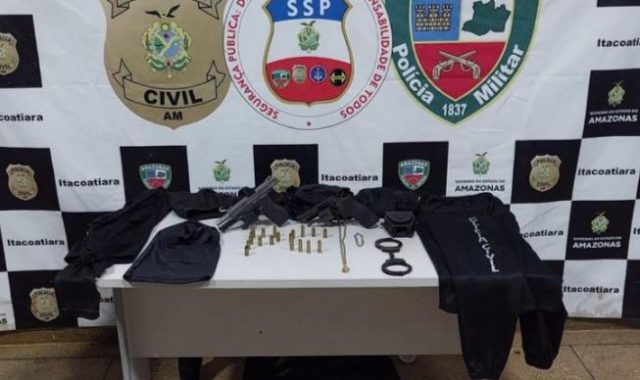 Em Itacoatiara, grupo criminoso é preso em flagrante em posse de armas de fogo