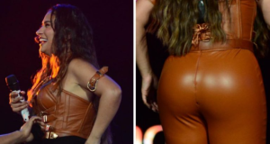 Calça justa: calça da cantora Simone Mendes rasga em showA ex-coleguinha precisou improvisar para que não ficasse exposta no palco. Calça justa: calça da cantora Simone Mendes rasga em show