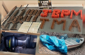 No interior do Amazonas, Polícia Militar apreende armas de grosso calibreForam apreendidos também um bote, munições e combustível, além de R$ 3 mil em espécie. No interior do Amazonas, Polícia Militar apreende armas de grosso calibre