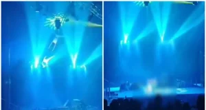 Vídeo: Em Santa Catarina, trapezistas despencam de 4 metros durante apresentação Vídeo: Em Santa Catarina, trapezistas despencam de 4 metros durante apresentação